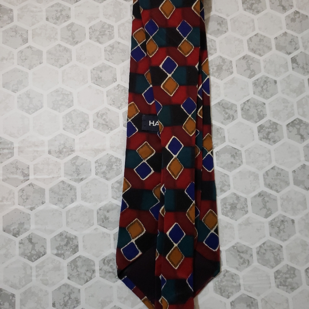 Halston Retro 80s Gray Silk Tie - Picture 3 of 6